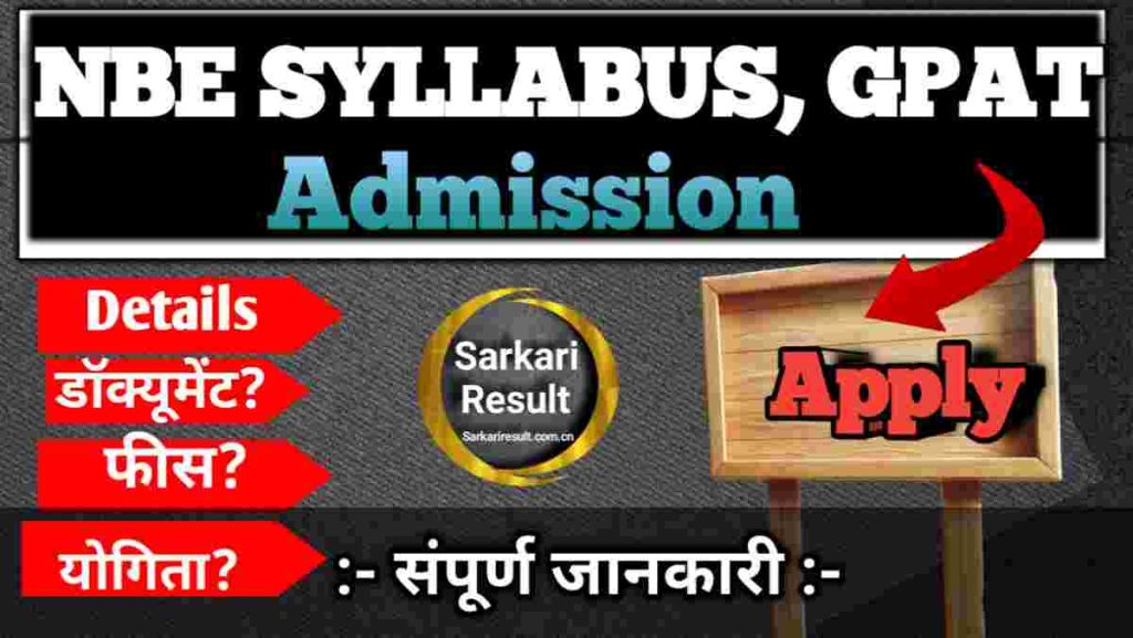 NBE Syllabus 2026: GPAT Exam Pattern, Subject-Wise Syllabus & Marking Scheme